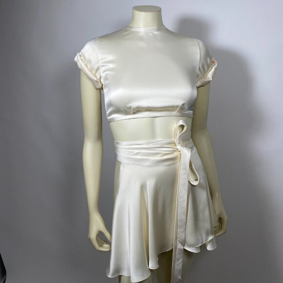 ORSEUND IRIS Ivory Satin Le Club Top + Mini Ballerina Skirt SET - Picture 6 of 8